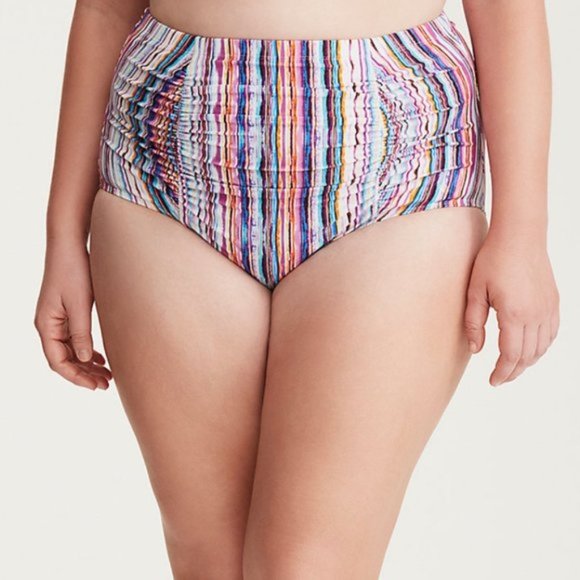 torrid Other - NEW TORRID 0 Stripe Ruched High Waist Swim Bottom
